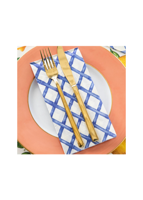 Blue Lattice Guest Napkins