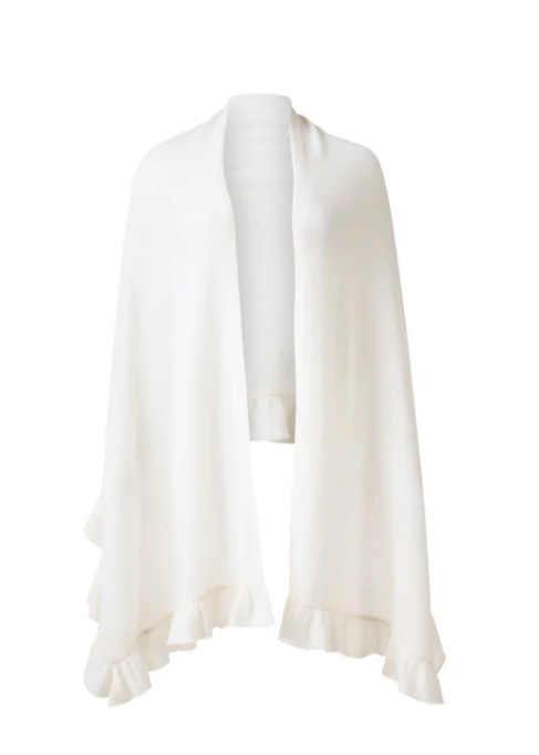 Kinross Ruffle Trim Wrap Ivory
