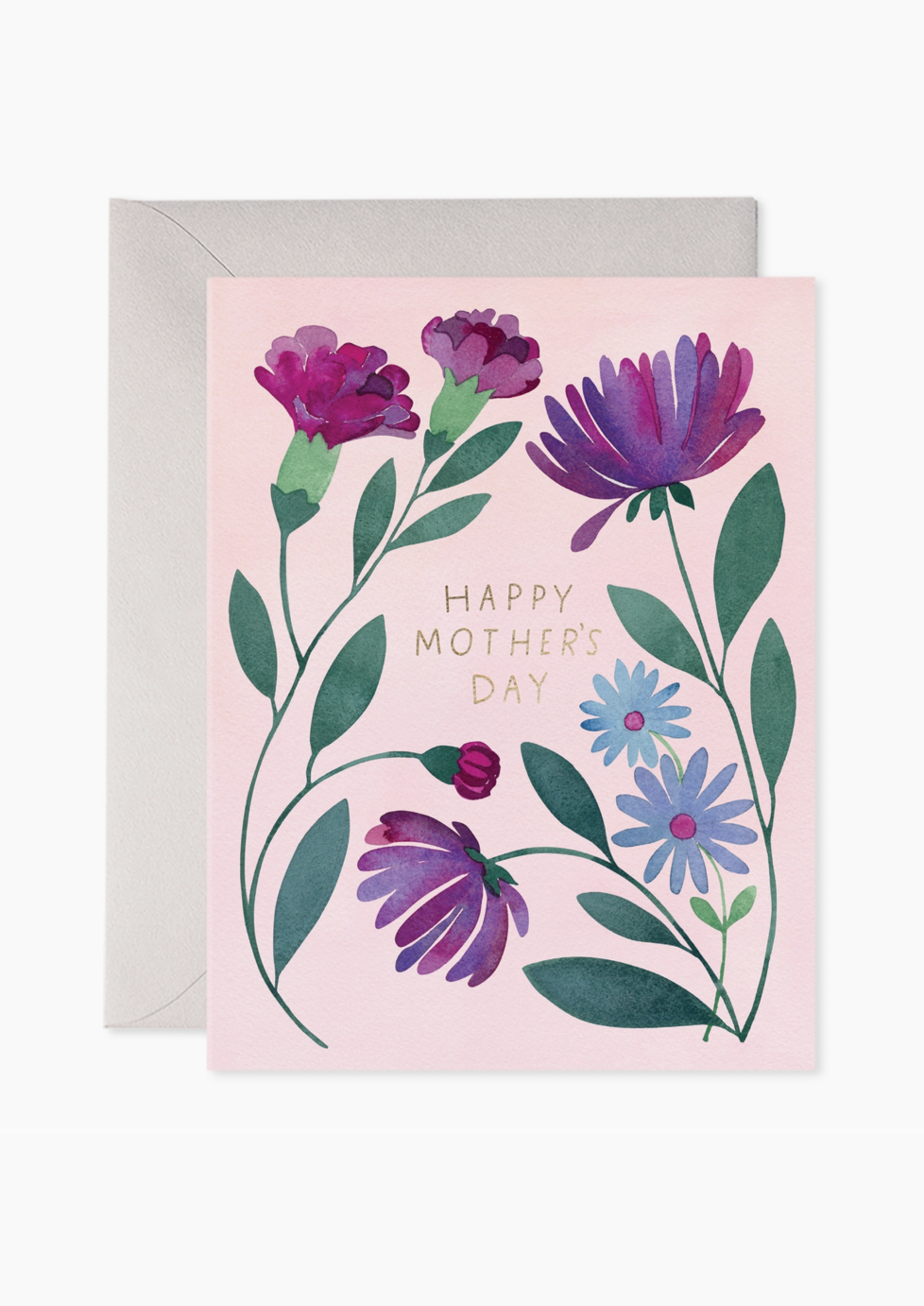 Purple Floral Mother's Day Greeting Card