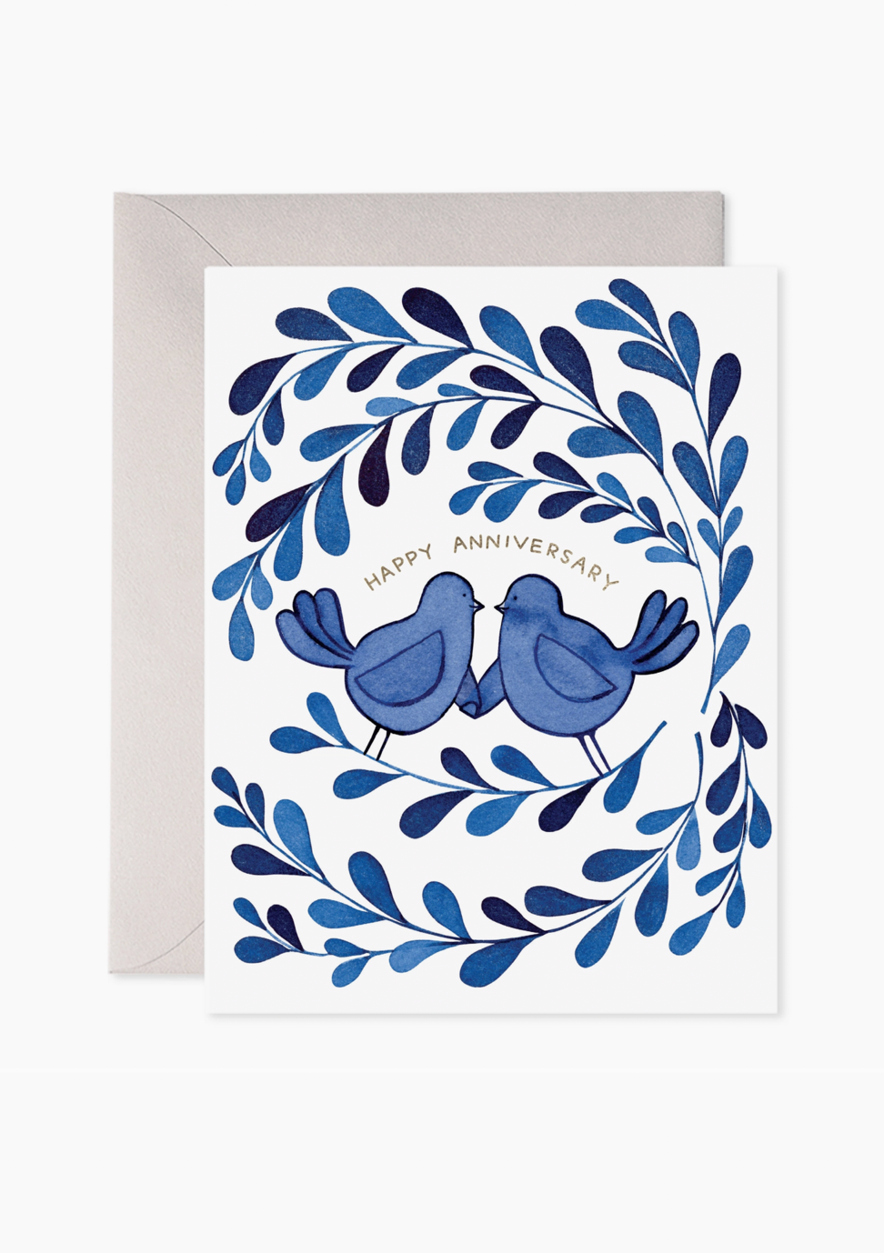 Blue Birds Anniversary Greeting Card