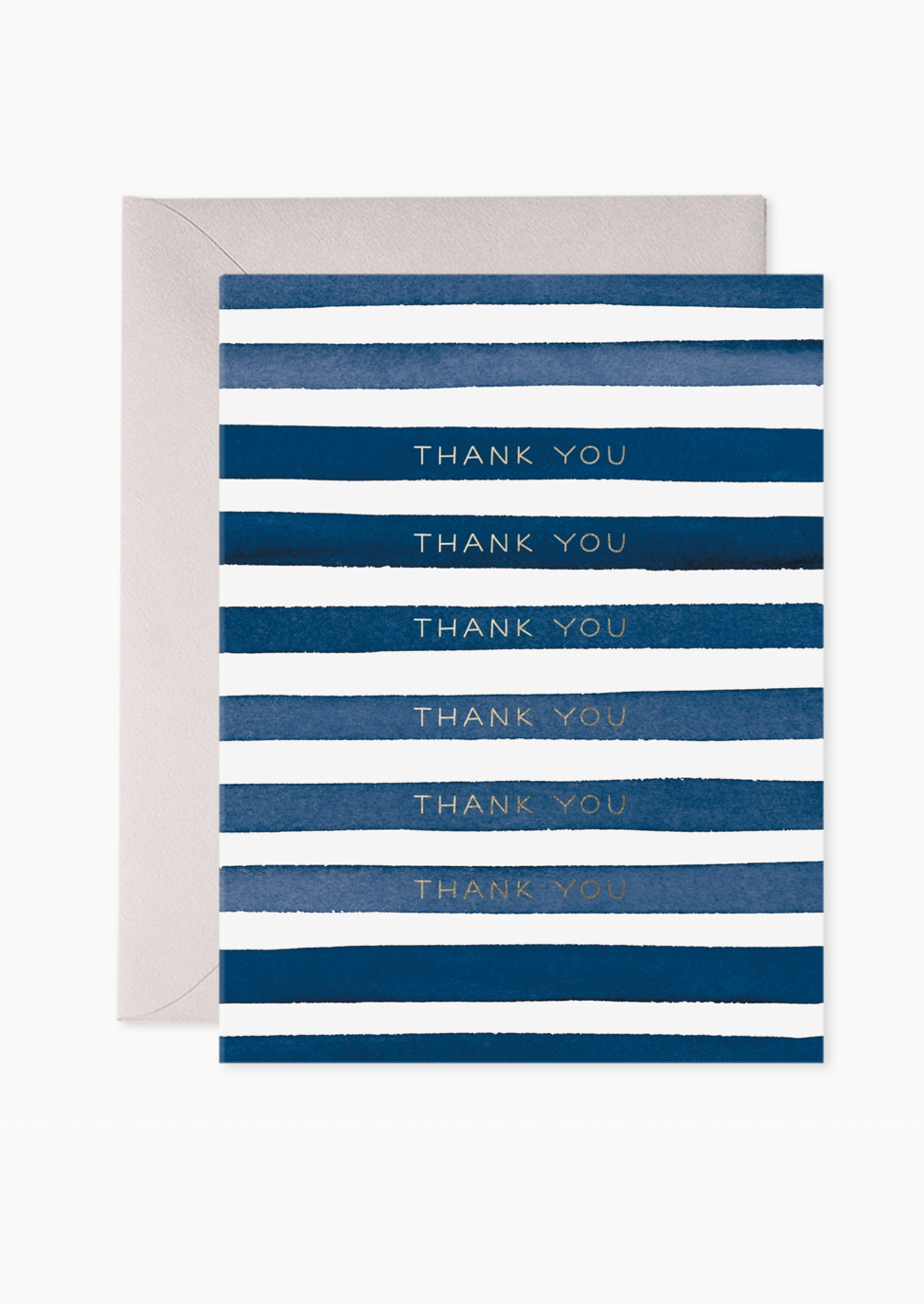 Navy Stripes Thank You Greeting Card