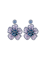 Spring Bloom Earrings in Navy
