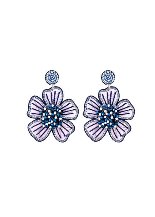 Spring Bloom Earrings in Navy