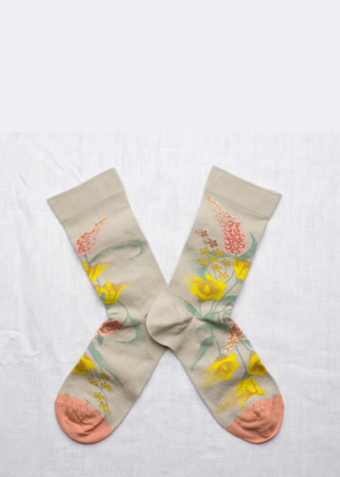 Celadon Flower Socks