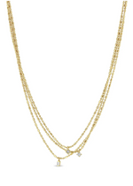 Zoe Chicco 14k Mixed Diamond Triple Tube Necklace