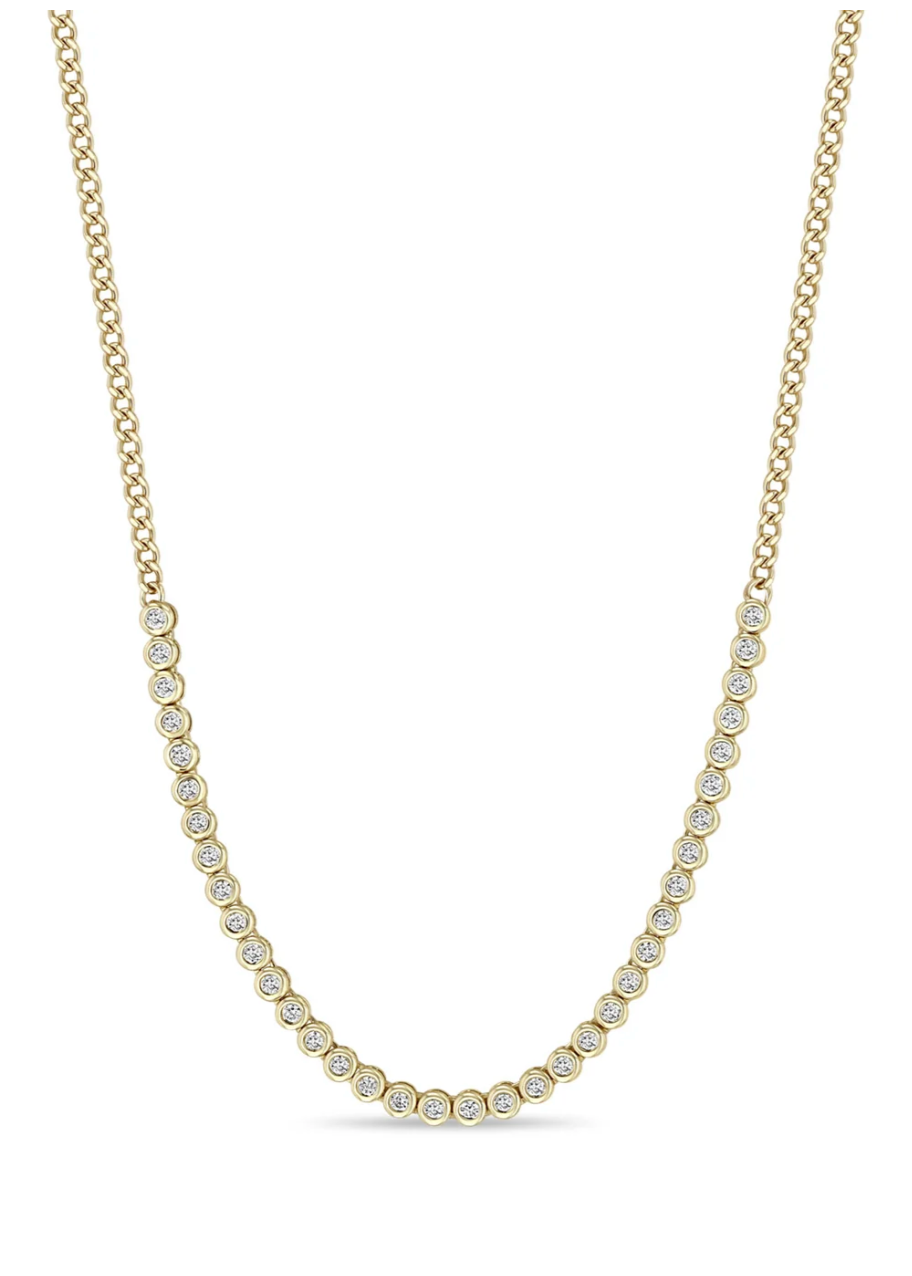 Zoe Chicco 14k Small Diamond Bezel Tennis Necklace
