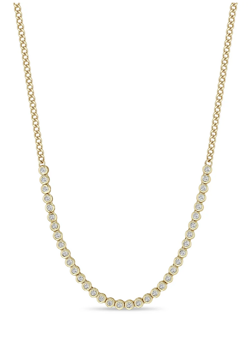 Zoe Chicco 14k Small Diamond Bezel Tennis Necklace