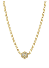 Zoe Chicco 14K Diamond Hexagon Neckalce