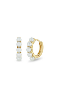 Zoe Chicco 14K Pearl Huggie Hoops