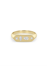 Zoe Chicco 14K Diamond Mosaic Signet Ring SZ 7