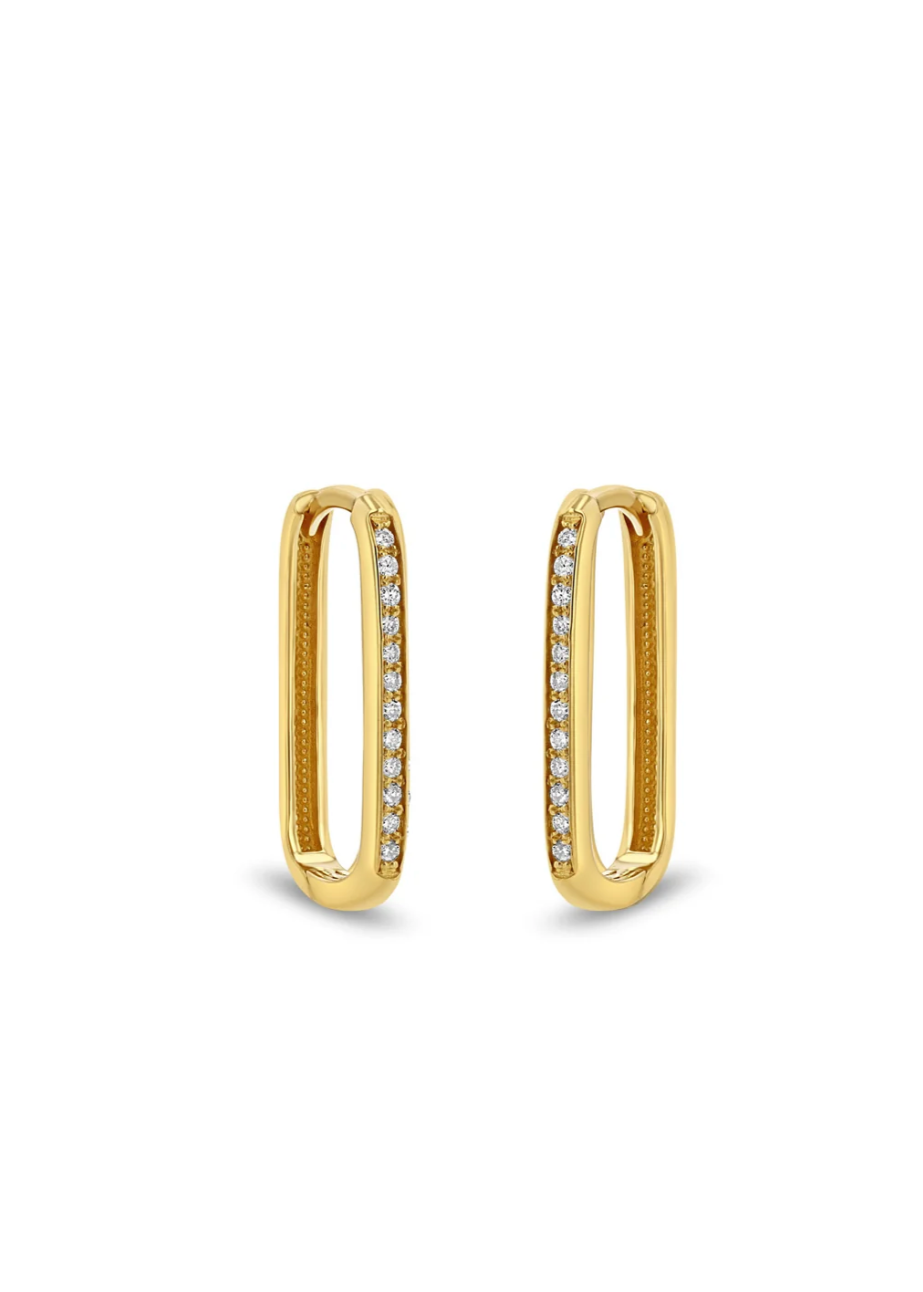 Zoe Chicco 14K Pave Thick Oval Huggies