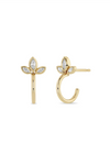 Zoe Chicco 14K Marquise Diamond Fan Hoop