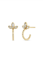 Zoe Chicco 14K Marquise Diamond Fan Hoop