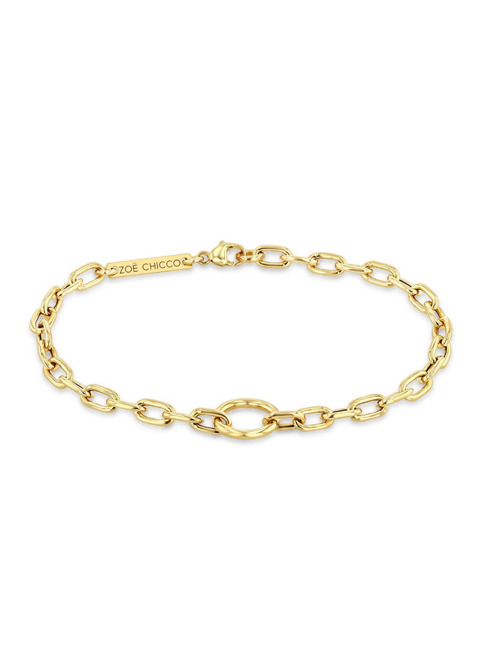 Zoe Chicco 14K Circle Square Link Bracelet