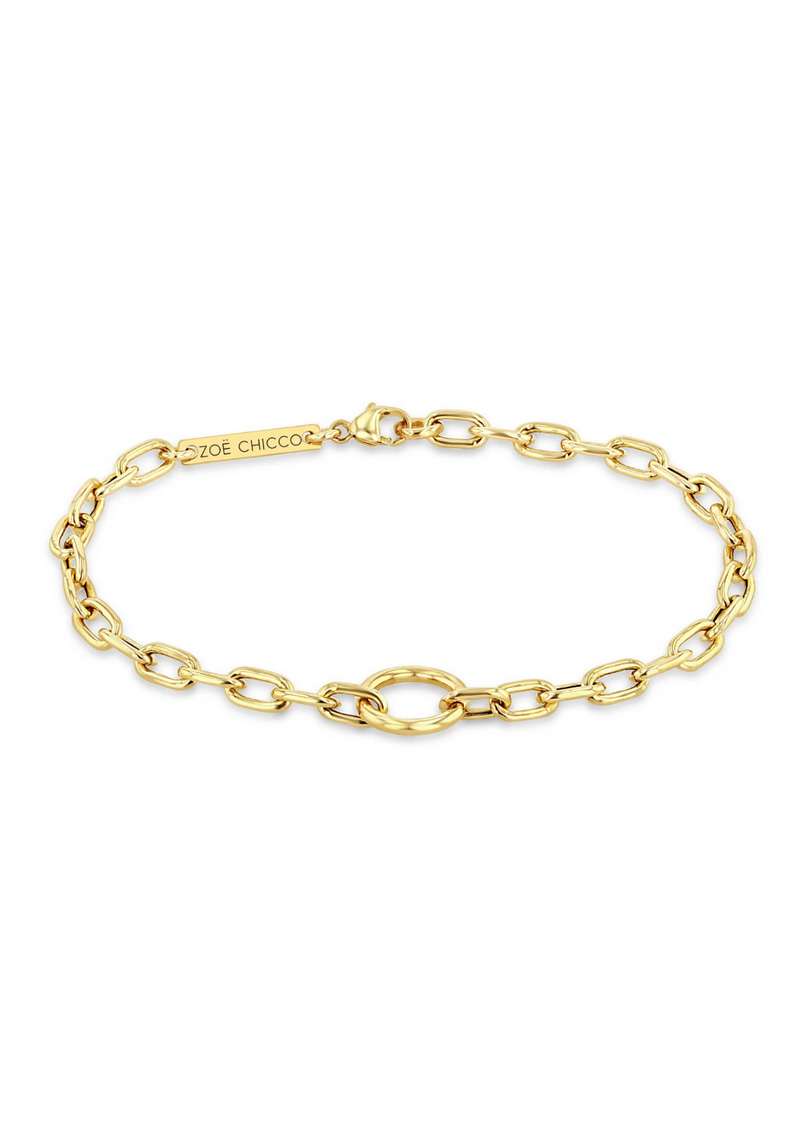 Zoe Chicco 14K Circle Square Link Bracelet