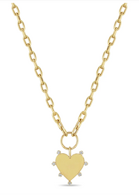Zoe Chicco 14K Diamond Heart Necklace