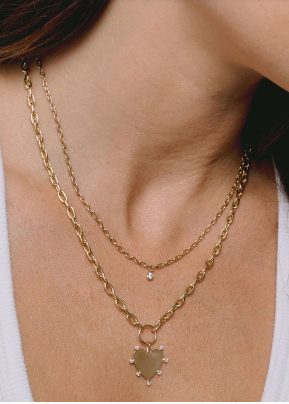 Zoe Chicco 14K Diamond Heart Necklace