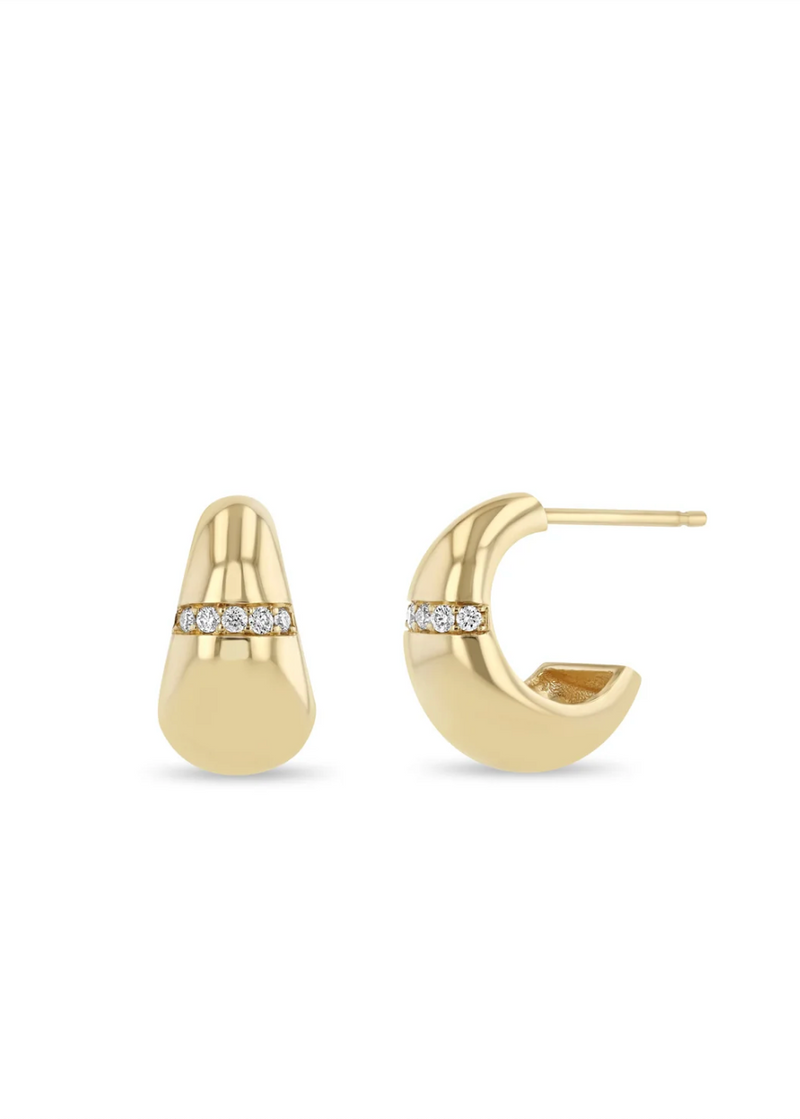 Zoe Chicco 14K Pavé Diamond Aura Huggies