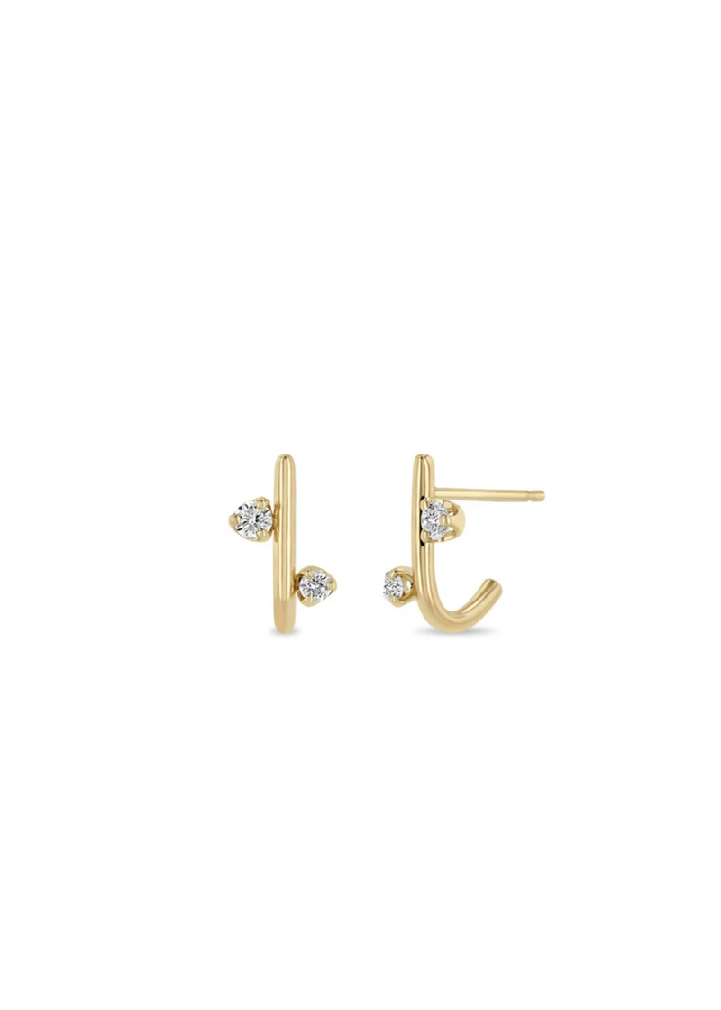 Zoe Chicco 14K Diamond Prong Hoop Earrings