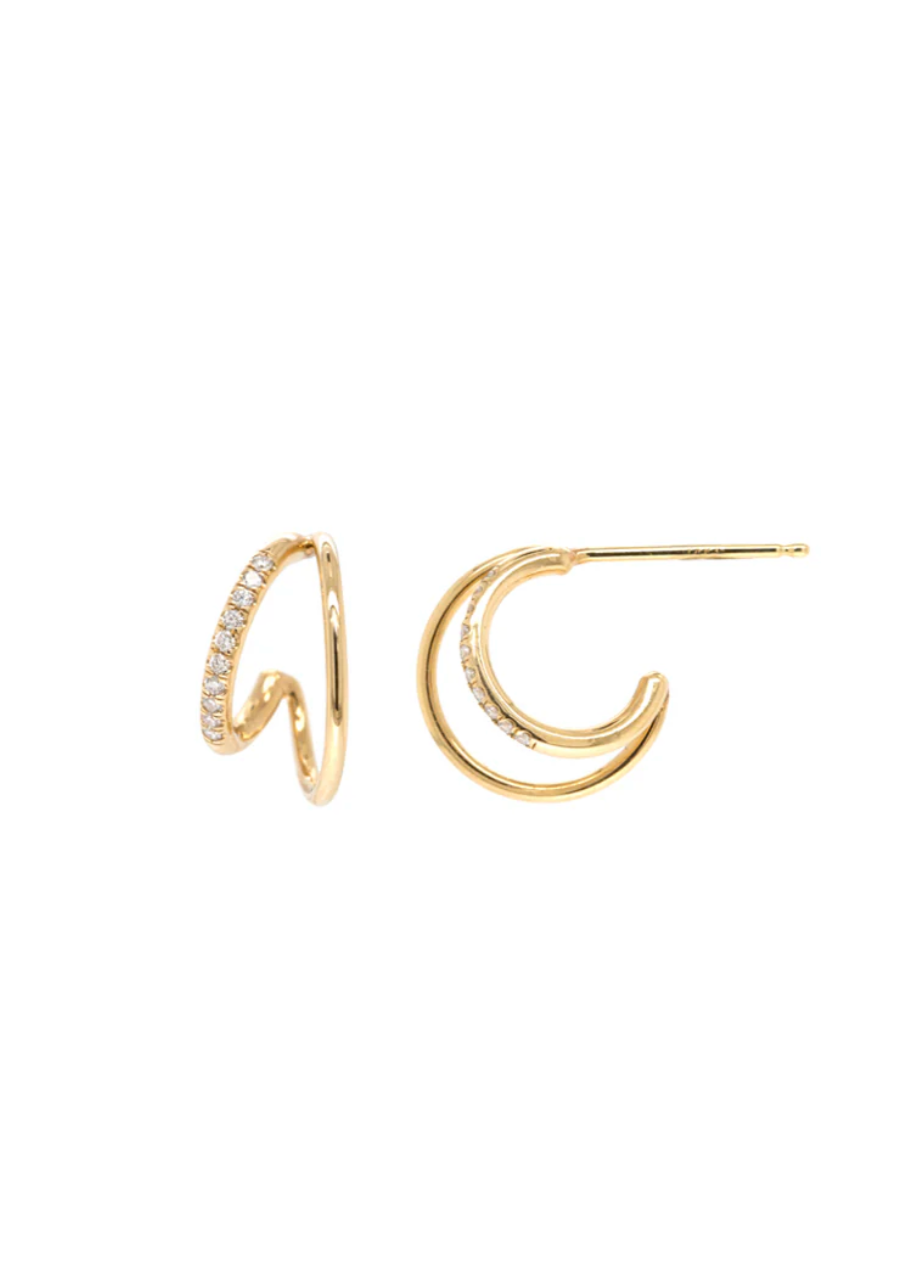 Zoe Chicco 14K Pave Double Hoops