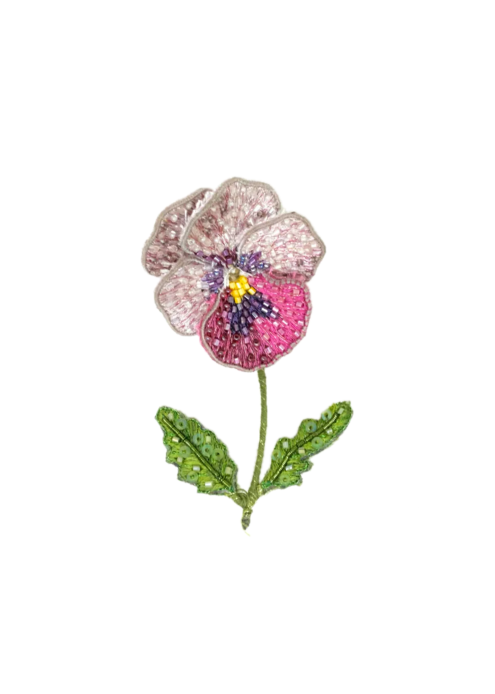 Pink Pansy Brooch
