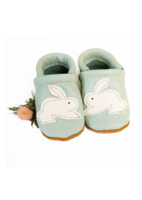 Bunny on Tea Green Leather Shoes