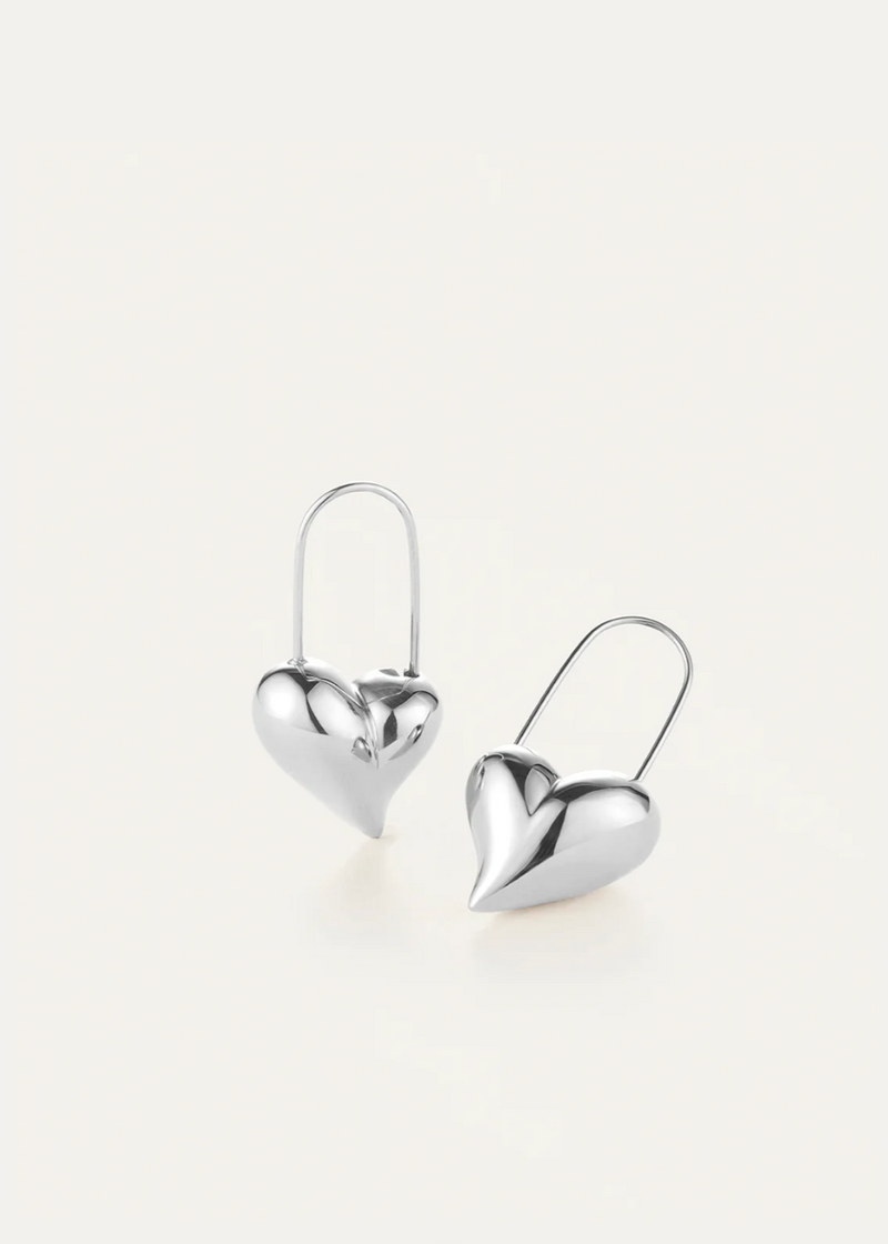 Jenny Bird Celeste Heart Earrings Silver