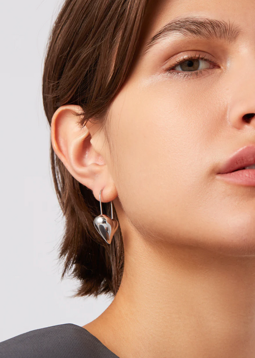 Jenny Bird Celeste Heart Earrings Silver