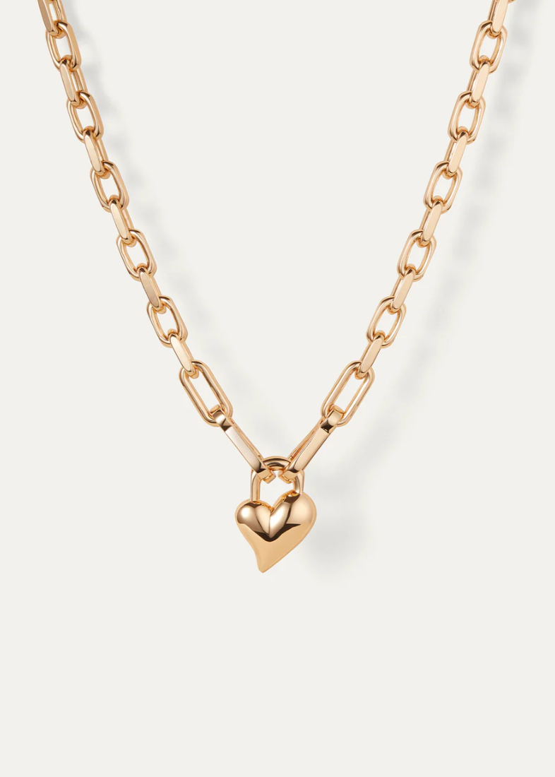 Jenny Bird Padlock Heart Pendant Necklace