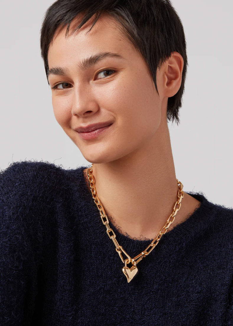 Jenny Bird Padlock Heart Pendant Necklace
