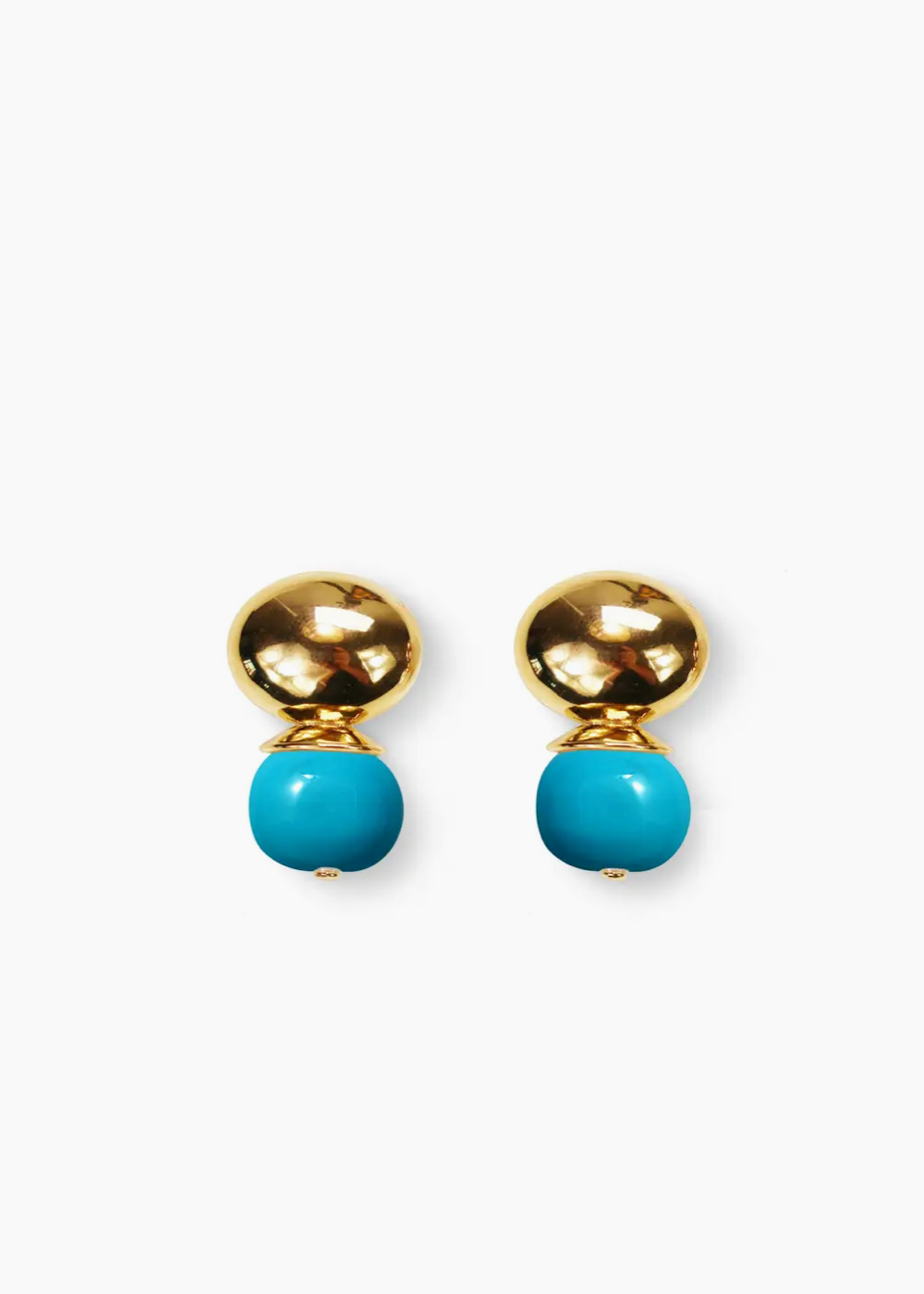 Baby Pebble Orb Earring Turquoise