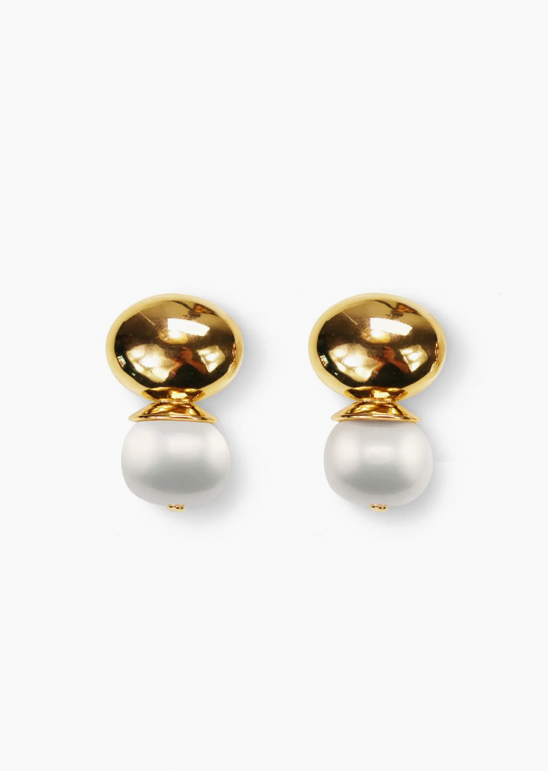 Pebble Orb Earring White Pearl