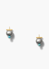 Turquoise Dove Pebble Dot Earrings