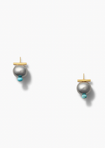 Turquoise Dove Pebble Dot Earrings