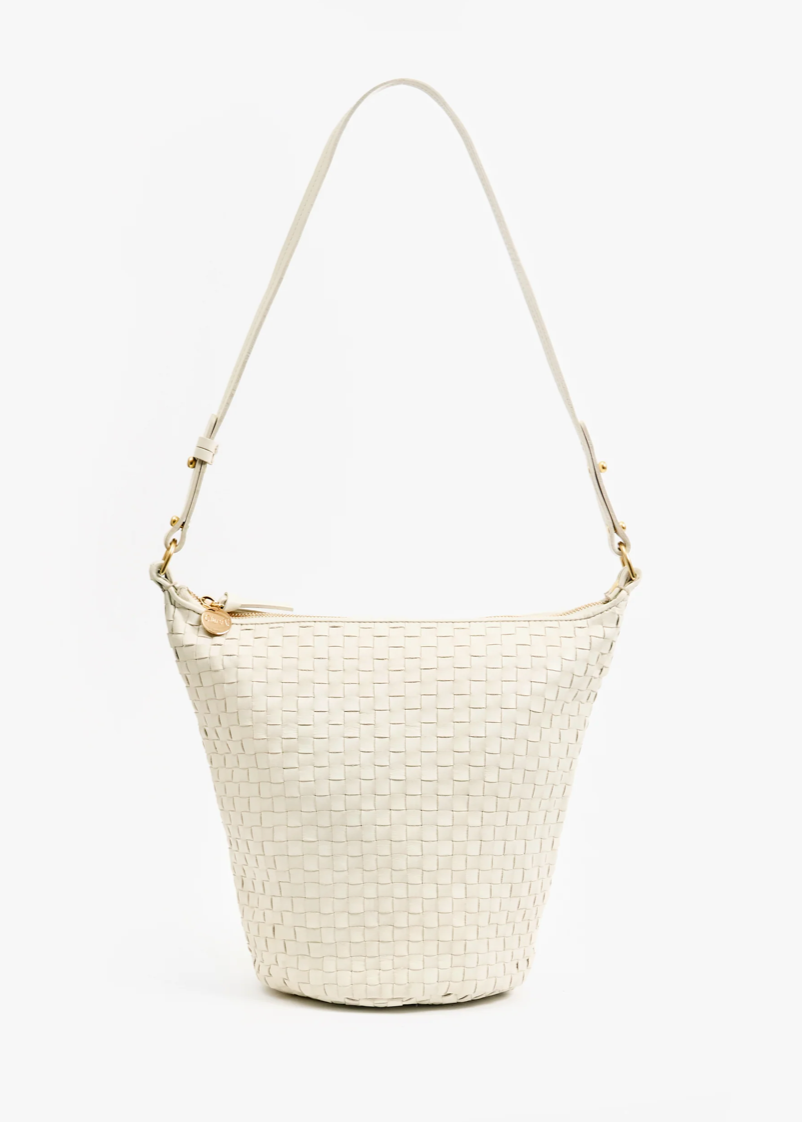 Clare V Petite Jeanne Woven Checker Cream