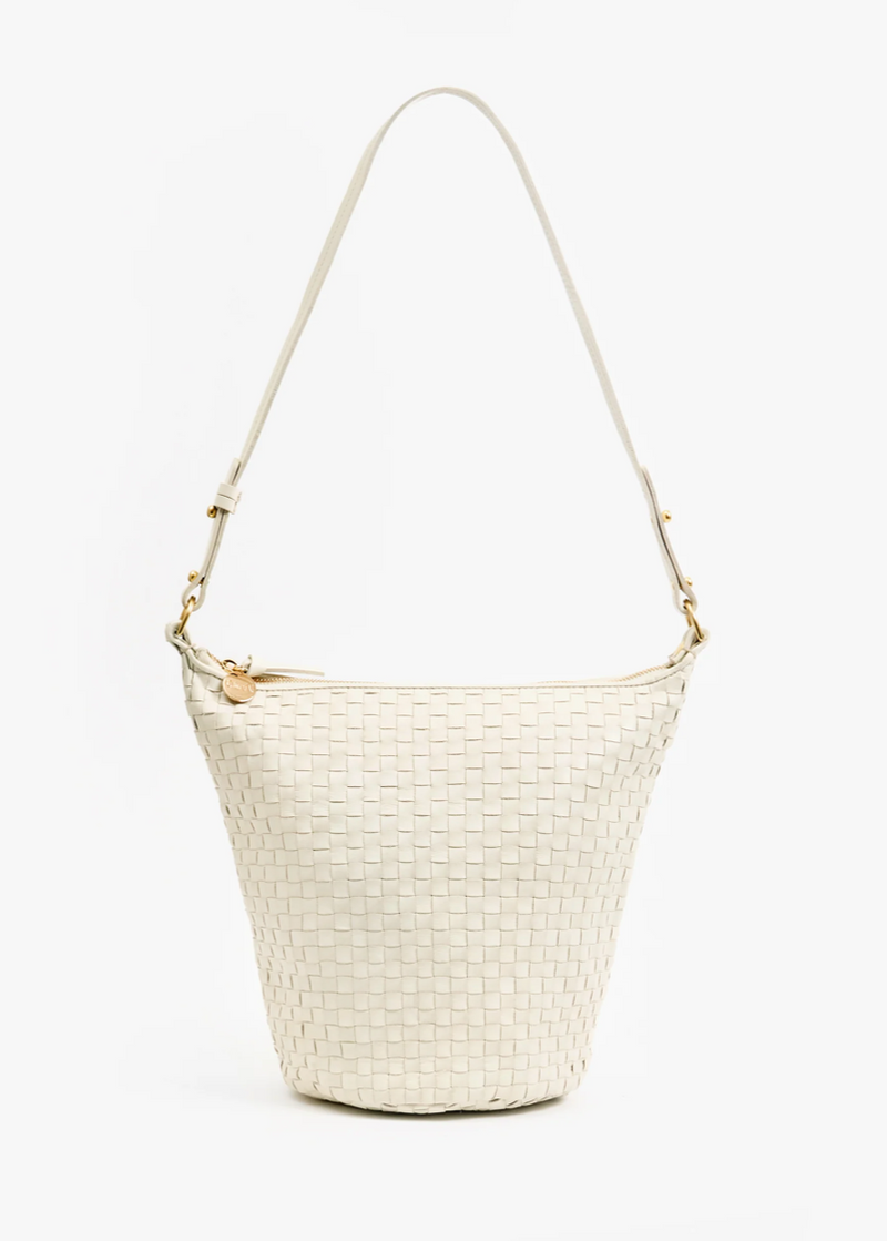 Clare V Petite Jeanne Woven Checker Cream