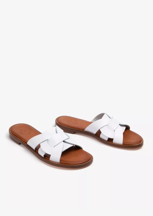 Penelope Chilvers Basque Leather Sandal White