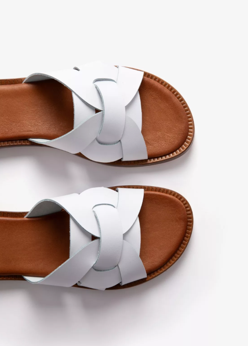 Penelope Chilvers Basque Leather Sandal White