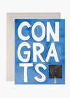 Blue Congrats Grad Greeting Card