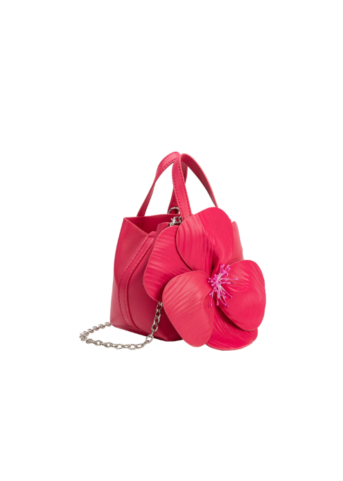 Monroe Fuchsia Flower Handle Bag