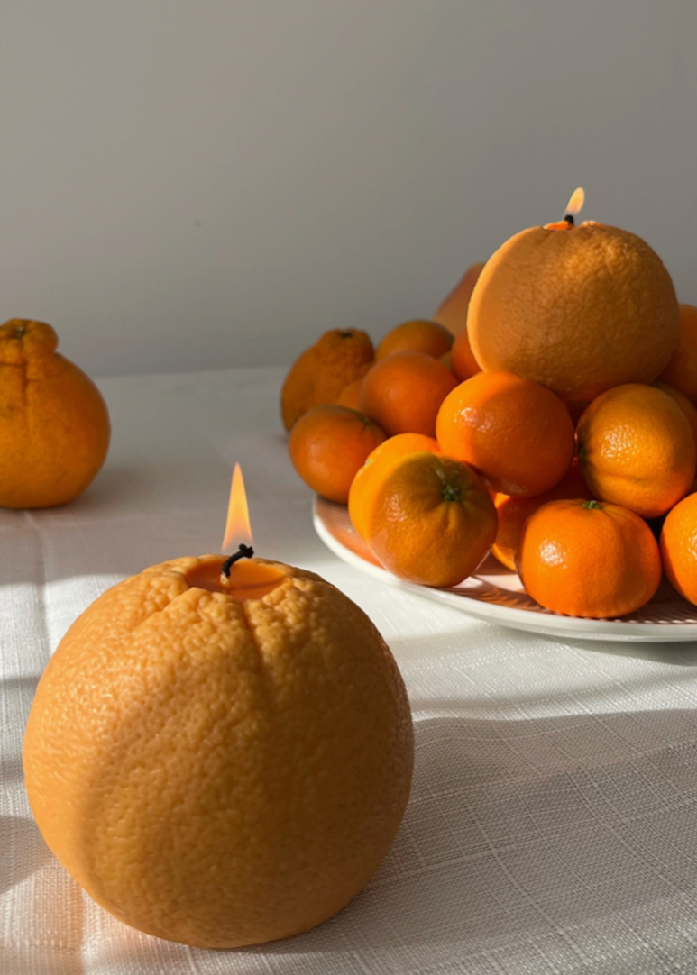 Large Orange Candle