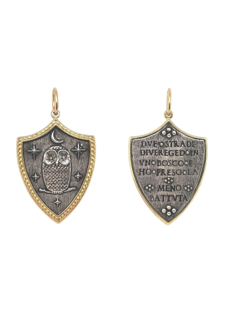 Erica Molinari Large Shield Owl, Moon + Stars Charm