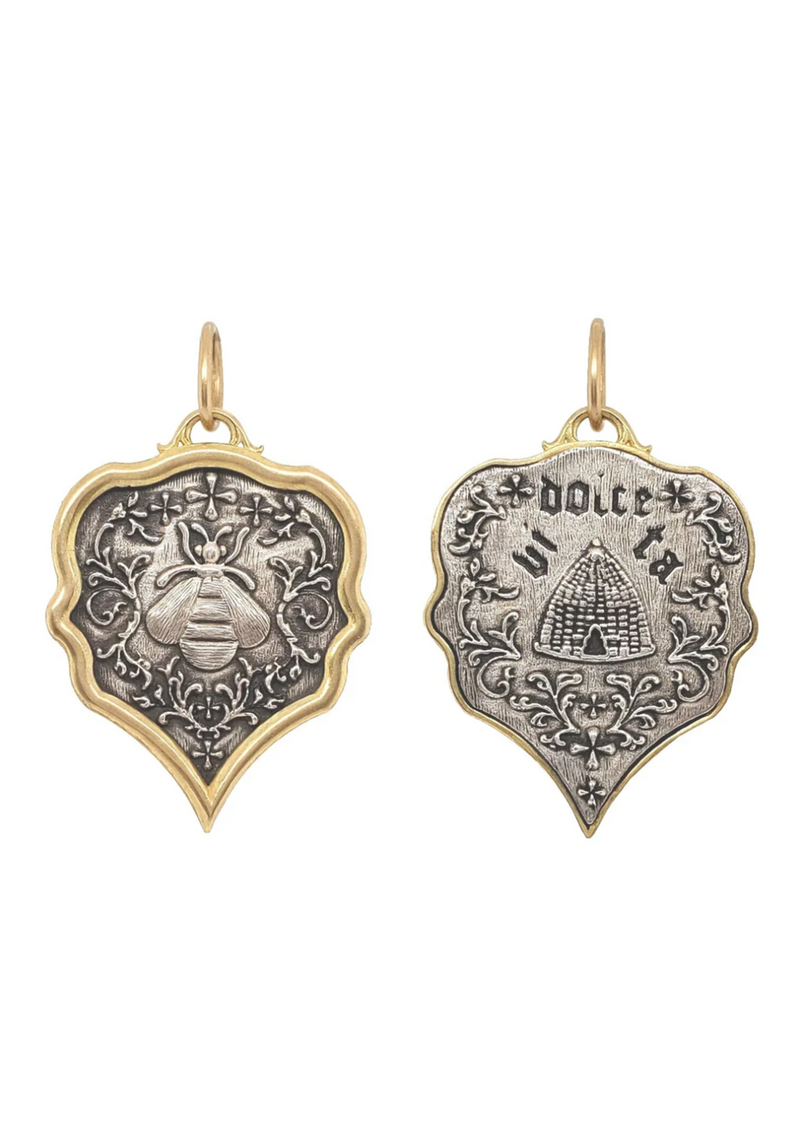 Erica Molinari Pointy Teardrop Bee + Beehive Charm