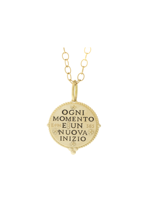Erica Molinari 14K Large Round Pavé Sun Charm