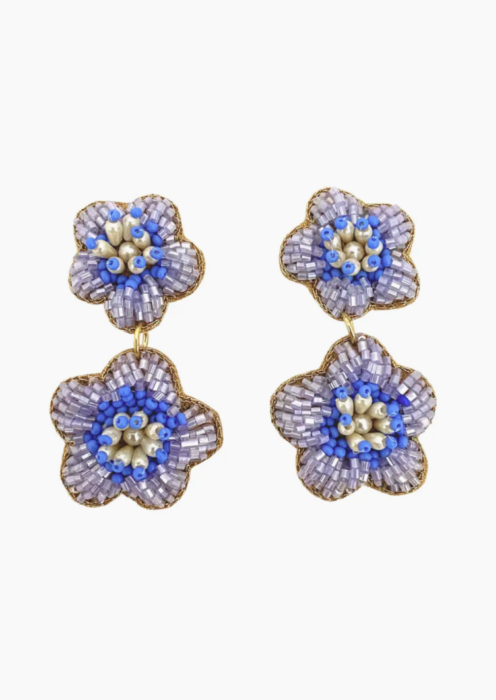 Bali Flower Earrings in Periwinkle