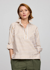 Aileen 3/4 Sleeve Stripe/Gingham Combo Blouse
