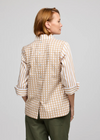 Aileen 3/4 Sleeve Stripe/Gingham Combo Blouse