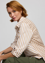 Aileen 3/4 Sleeve Stripe/Gingham Combo Blouse