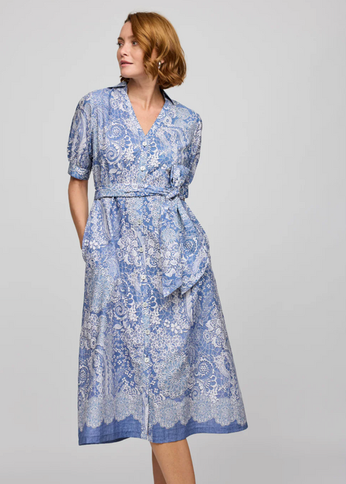 Luca Elbow Sleeve Lace Print Dress