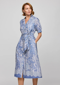 Luca Elbow Sleeve Lace Print Dress